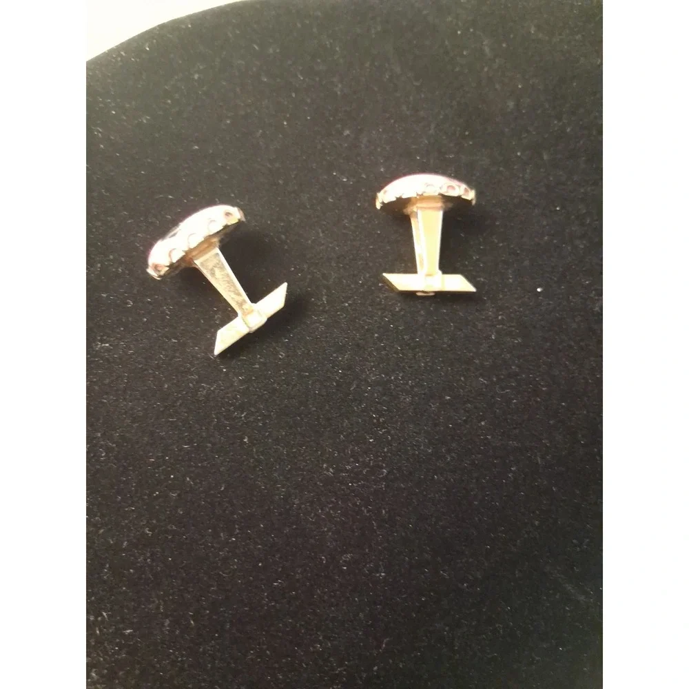 Vtg. Rhodonite Cuff Links
